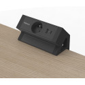 Fellowes douille Power Desk, 1 prise + 1 x USB-A + 1 x USB-C, noir, pour la Belgique