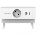 Fellowes douille Power Desk, 1 prise + 1 x USB-A + 1 x USB-C, blanc, pour les Pays-Bas