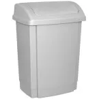 OFFICE products vuilbak, met swing deksel, 15 l, grijs