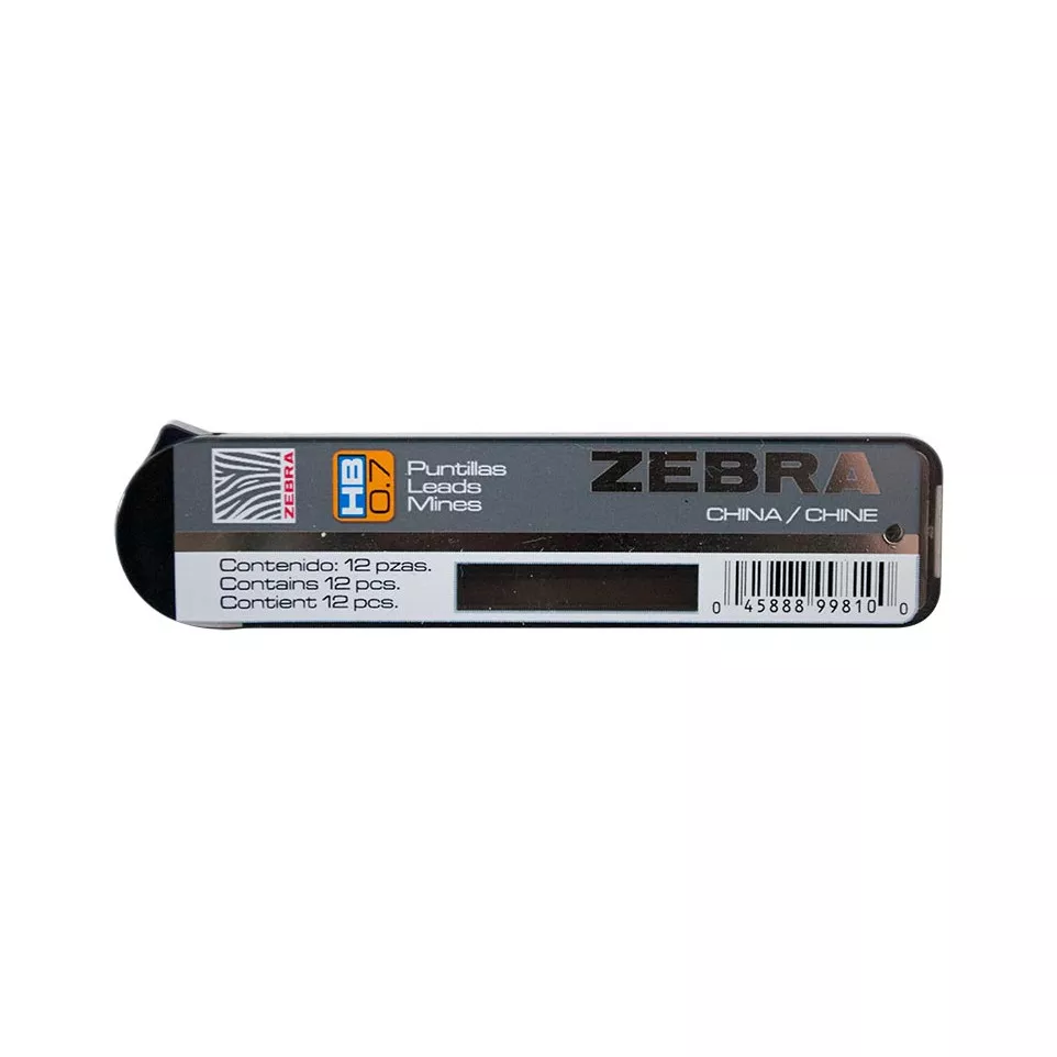 ZEBRA mines, 0,7 mm, HB, étui de 12...