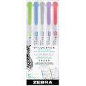 ZEBRA MILDLINER surligneur à deux pointes, Cool, étui de 5 pièces, en couleurs assorties