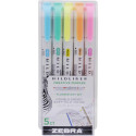 ZEBRA MILDLINER Double-Ended Highlighter, Fluorescent, Set of 5, Assorted Colors