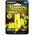 Integral Neon USB 3.0 Flash Drive, 16 GB, Yellow