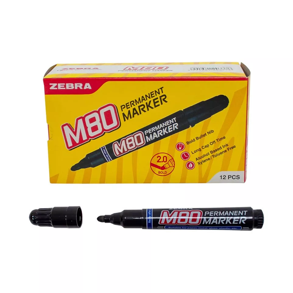 ZEBRA M80 Permanent Marker, 2 mm,...