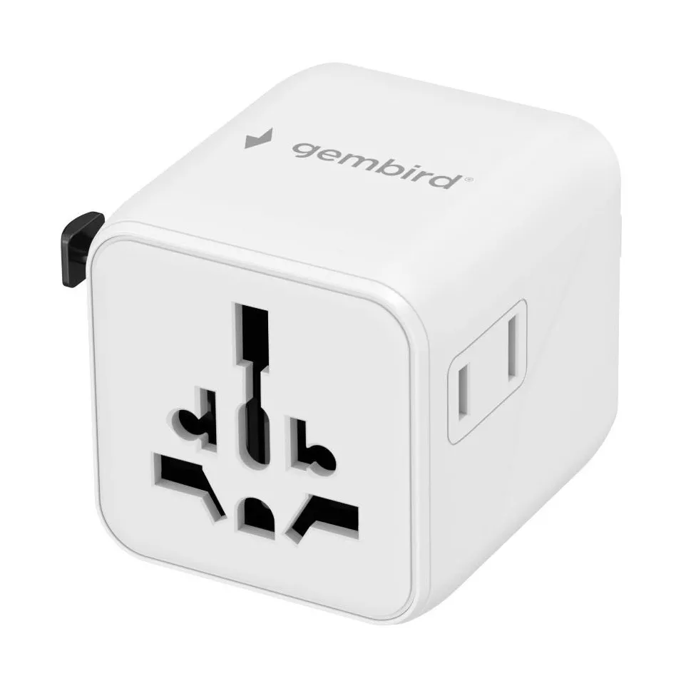 Gembird reisstekker, wit