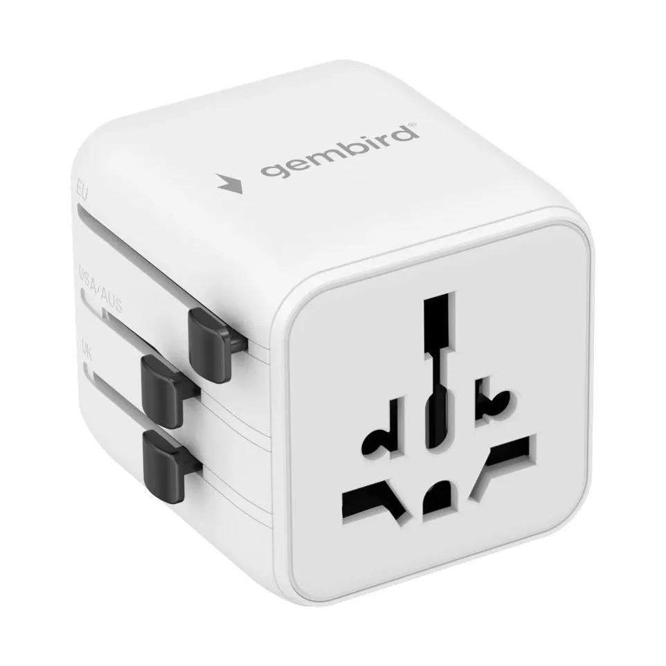 Gembird reisstekker, wit