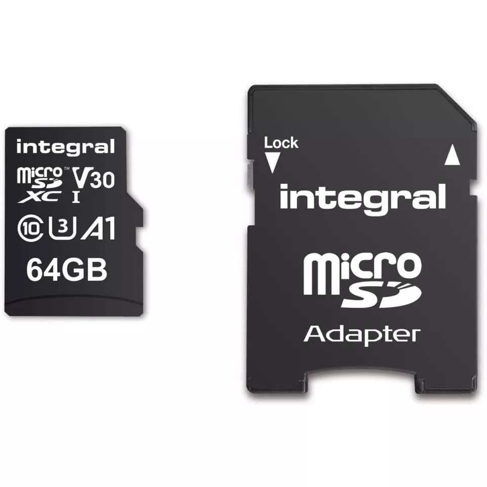 Integral microSDXC Memory Card V30, 64GB