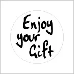 Printed Labels, on Roll, 39 mm Diameter, 500 Pieces, Enjoy Your Gift