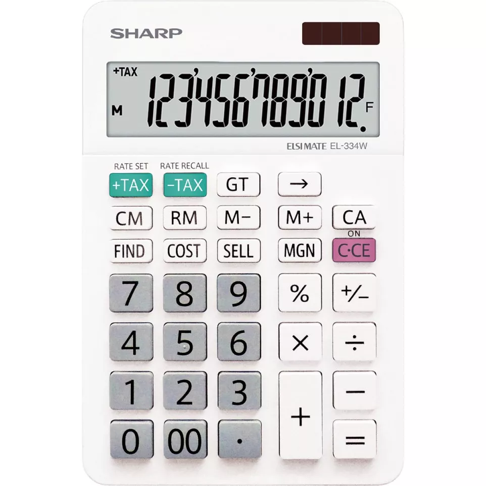 Sharp EL-334W white desktop calculator