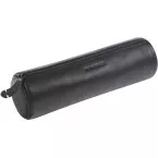 Maverick Leather Toiletry Bag, Round, Large, Black