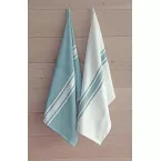 Handdoek Payton, ft 50 x 70 cm, gestreept, minéral, pak van 6 stuks