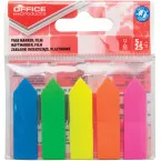 OFFICE products index flèches, 12 x 45 mm, sachet suspendu de 5 x 25 pièces,  couleurs assorties