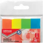OFFICE products index, 20 x 50 mm, sachet suspendu de 4 x 40 pièces, couleurs assorties