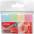 OFFICE products index, 20 x 50 mm, sachet suspendu de 4 x 40 pièces, couleurs pastel assorties