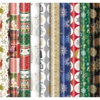 Premium Christmas Wrapping Paper, 70 cm x 2 m, Assorted Colors