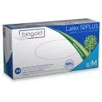 Gants en latex, blanc, medium, blanc, non poudré, boîte de 100 pièces