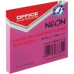 OFFICE products bloc mémo Neon, 76 x 76 mm, 100 feuilles, rose néon