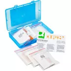 Q-CONNECT pleisters, assortiment van 100 stuks, in  hersluitbare plastic box