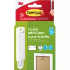 Command accroche tableau pour crochet avec dents de scie, capacité 2 kg, blanc, sous blister