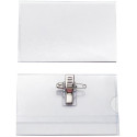 Badge avec clip combiné, ft 58 x 90 mm, boîte de 50 pièces