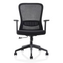 Chaise de bureau ergonomique, base en plastique, noir, paquet de 2 chaises