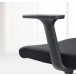 Chaise de bureau ergonomique, base en plastique, noir, paquet de 2 chaises