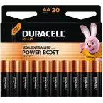 Duracell piles Plus 100%, AA, blister 20 pièces