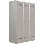 Industrial locker for dirty work environments 3 doors size 180 x 120 cm grey