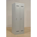Vestiaire industrie propre, 2 portes, ft 180 x 60 cm, gris