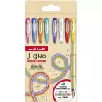 Uni-ball roller Signo Glitter, pointe large, couleurs assorties, étui de 5 pièces