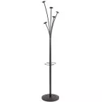 Portemanteau avec porte-parapluies, 5 patères, noir