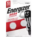 Energizer CR2025 Lithium Coin Battery 3V Blister Pack of 2 Non-Rechargeable