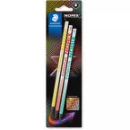 Staedtler Norix crayon graphite, HB, blister de 3 pièces, en couleurs assorties