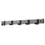V-part coat rack with 5 hooks