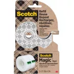 Scotch dérouleur durable en acier inox, avec 2 rouleaux Scotch Magic Tape ft 19 mm x 13,9 m