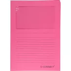 Q-CONNECT pochette coin à fenêtre, 120 g/m², A4, paquet de 100 pièces, rose