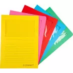 Q-CONNECT Windowed Card Corner Folder 120 gsm A4 Pack of 100 Dark Assorted Colors