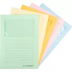Q-CONNECT window corner folders 120 gsm A4 pack of 100 assorted pastel colors