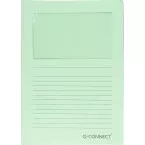 Q-CONNECT A4 Card Document Wallet with Window 120gsm Light Green Pack of 100