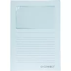 Q-CONNECT L-map met venster, 120 g/m², A4, pak van 100 stuks, lichtblauw