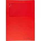 Q-CONNECT pochette coin à fenêtre, 120 g/m², A4, paquet de 100 pièces, rouge