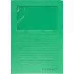 Q-CONNECT pochette coin à fenêtre, 120 g/m², A4, paquet de 100 pièces, vert