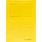 Q-CONNECT pochette coin à fenêtre, 120 g/m², A4, paquet de 100 pièces, jaune