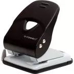 Q-Connect Light Duty 2-Hole Metal Punch, 40 Sheets, Black