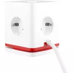 IOIO SW1000 Socket with 3 Outlets and 3 USB Ports, Cube, White