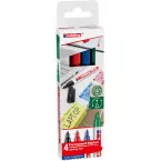 Edding permanent marker 400, geassorteerde kleuren, blister van 4 stuks