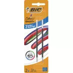 BIC vulling voor balpen 4 Colours Smooth, medium, blister van 2 stuks, blauw