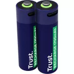 Trust piles rechargeables USB-C AA, blister 2 pièces