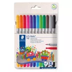 Staedtler Noris Club Fibre Tip Pens, Assorted Colours, Wallet of 12