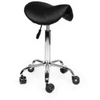 Tabouret selle de cheval sans anneau repose-pieds, sans dos, piston standard, noir